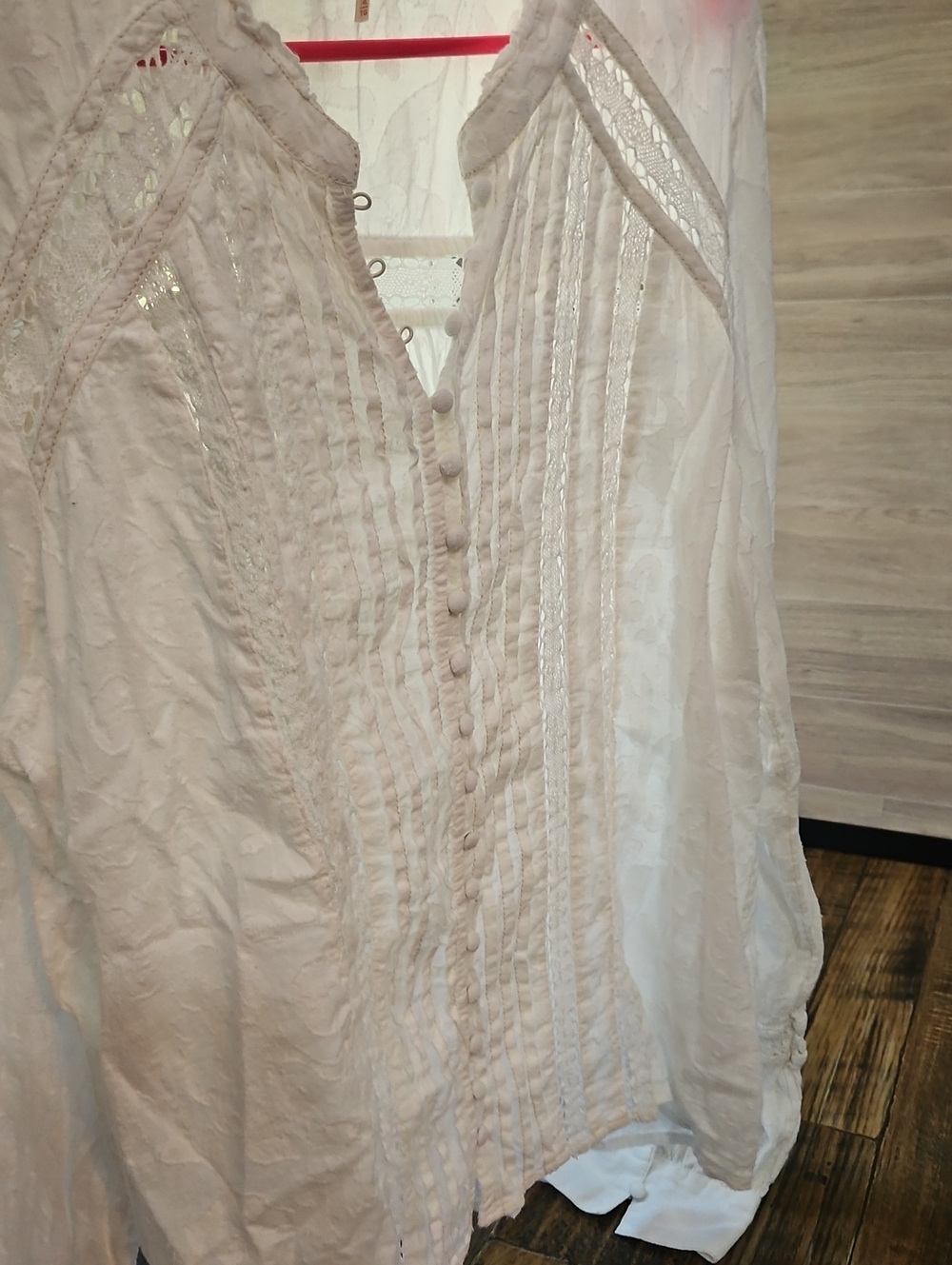 Free People White Eyelet Button-Front Peasant Blouse - Women - Picture 8 of 8